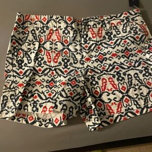 Patterned Red and Black Women's Shorts